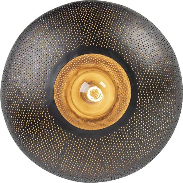 Plafoniera orientale nera e oro 40 cm - Radiance