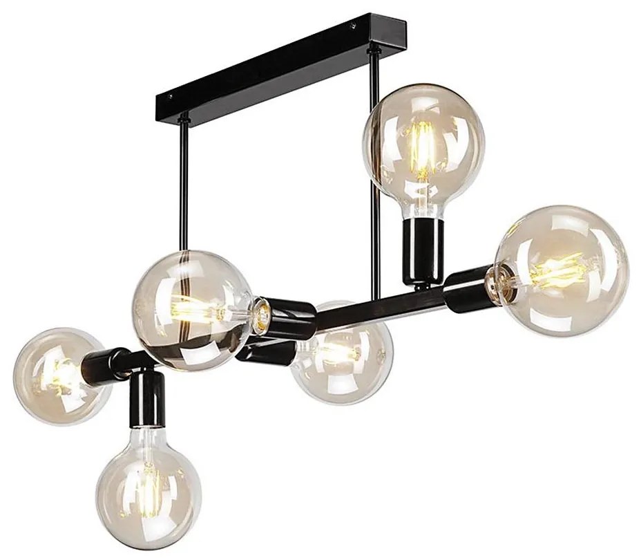 Lampadario su palo ASTRID 6xE27/60W/230V nero