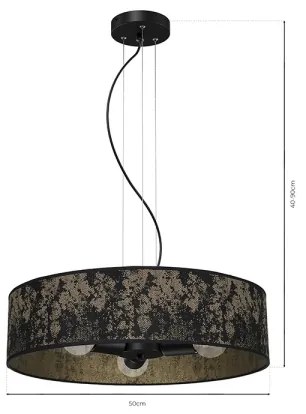 Lampadario su filo SATINO 3xE27/60W/230V oro