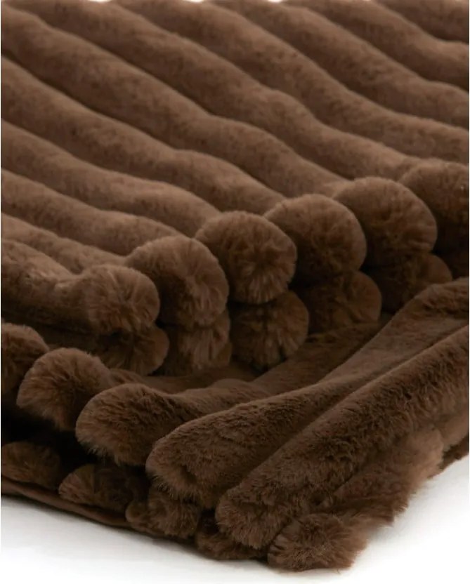 Coperta marrone in micropile 130x170 cm Vajen - Light &amp; Living
