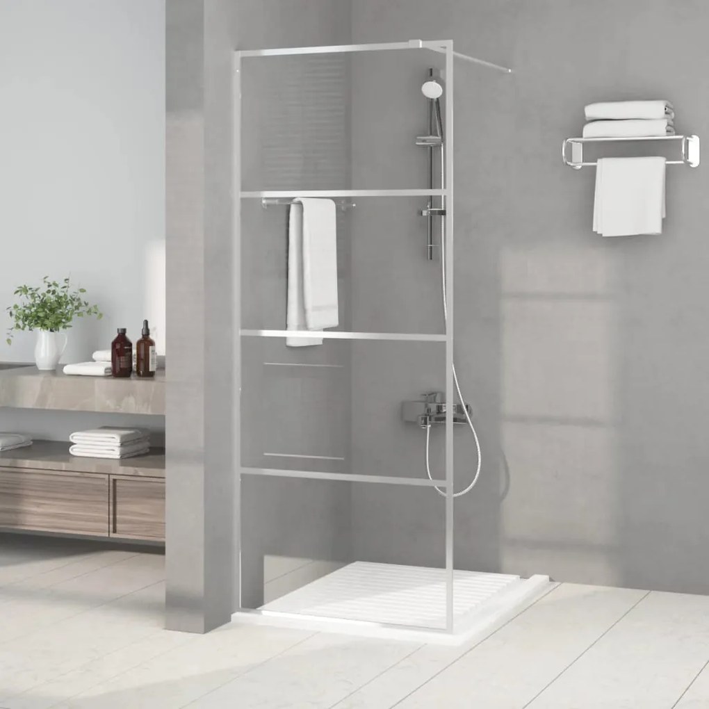 Parete Doccia Walk İn Argento 80x195 Cm Vetro Trasparente Esg /