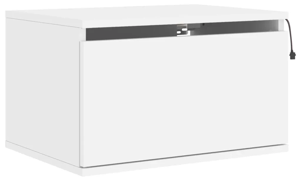 Comodino a parete con luci led bianco