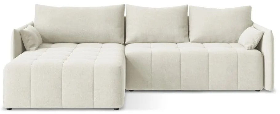 Divano angolare beige allungabile/con contenitore (con penisola a sinistra/con chaise lounge) Moku – Makamii