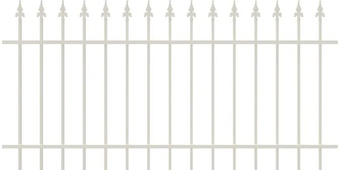 Recinzione palizzata Emilius dritta in ferro verniciato bianco L 196 x H 100 cm