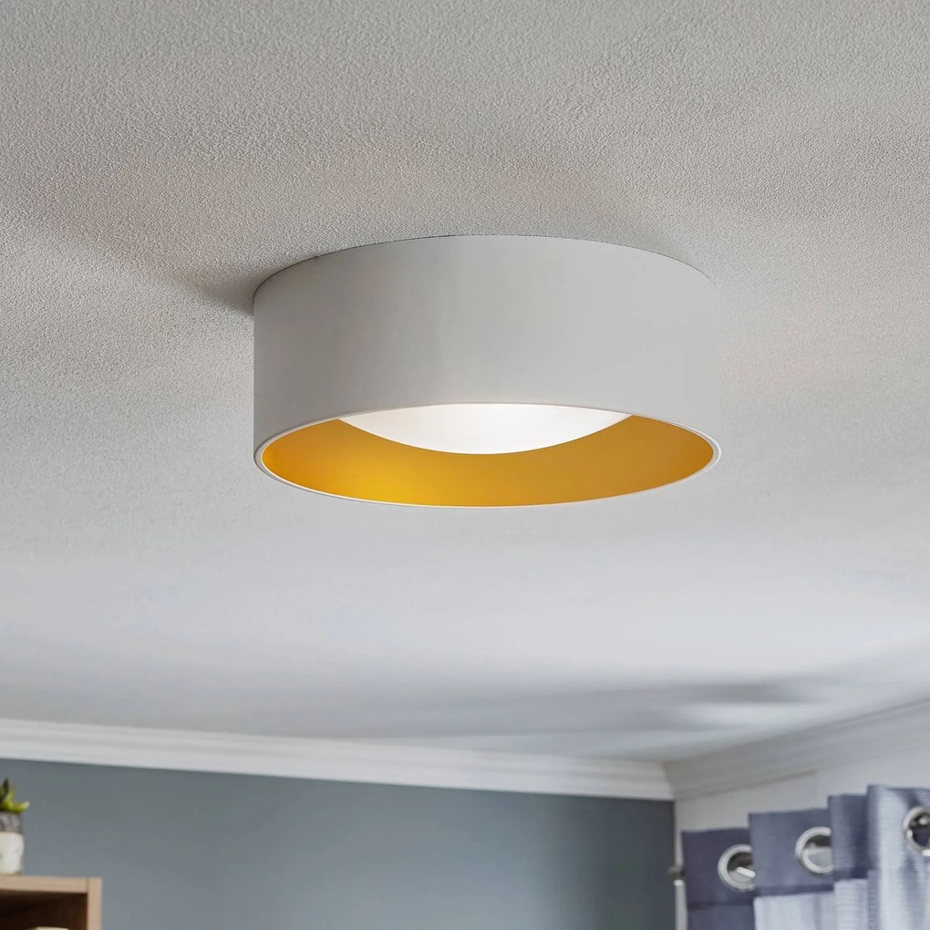 Plafoniera soffitto Moss Euluna, dimmerabile, Bianco / Opale, Soggiorno / Sala da pranzo, Metallo, Moderno, Plafoniera