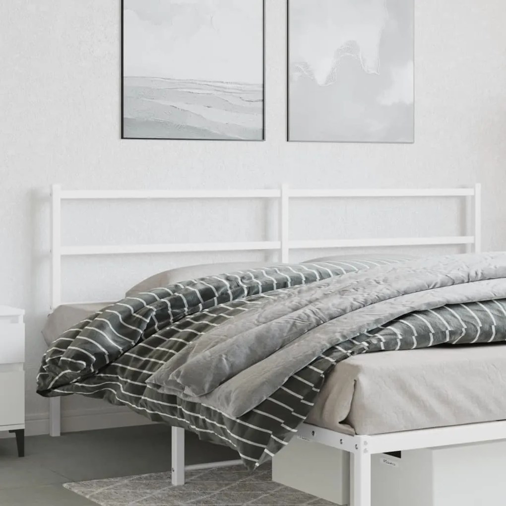 Testiera İn Metallo Bianco 193 Cm /