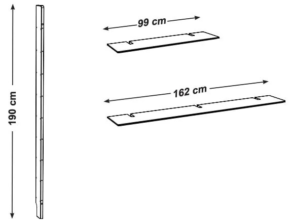 Scaffale modulare bianco 162x190 cm Bridge - Tenzo