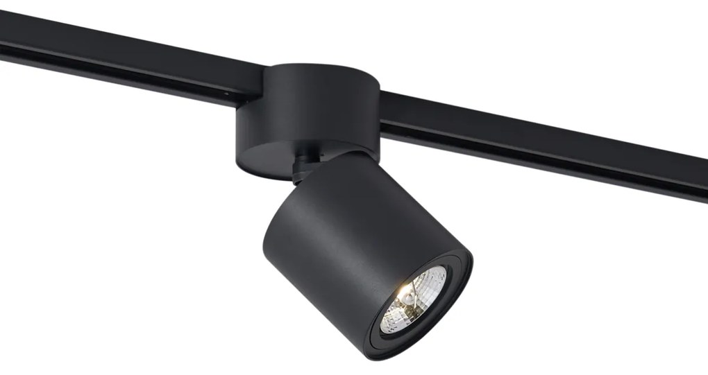 Faretto nero moderno per sistema a binario monofase GU10 70mm - Iconic Roto