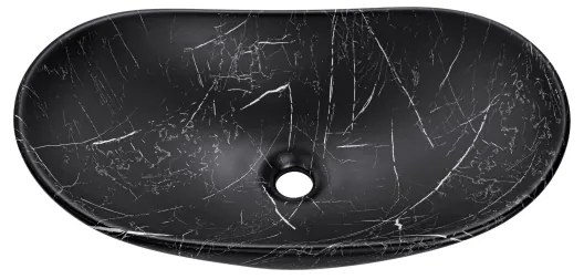 COMAD UN-LENA-MB2 - Lavabo da appoggio LENA 61,5x36 cm ceramica nera opaca