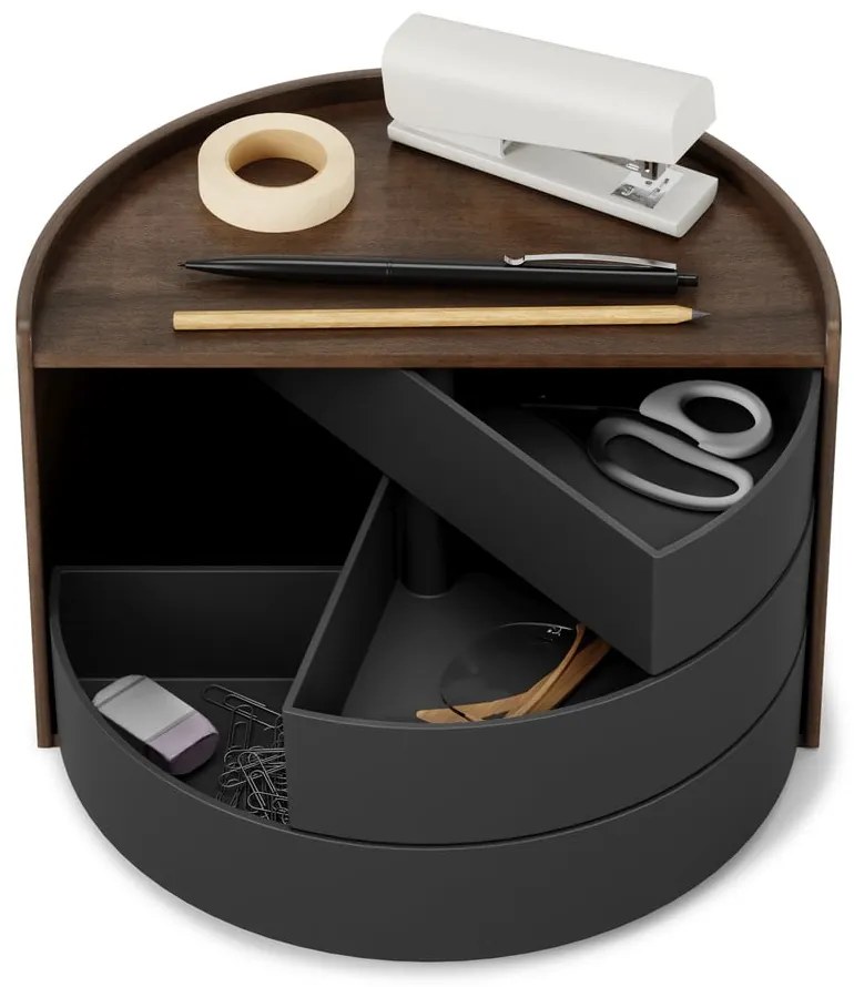 Organizzatore bagno nero rotante Moona - Umbra