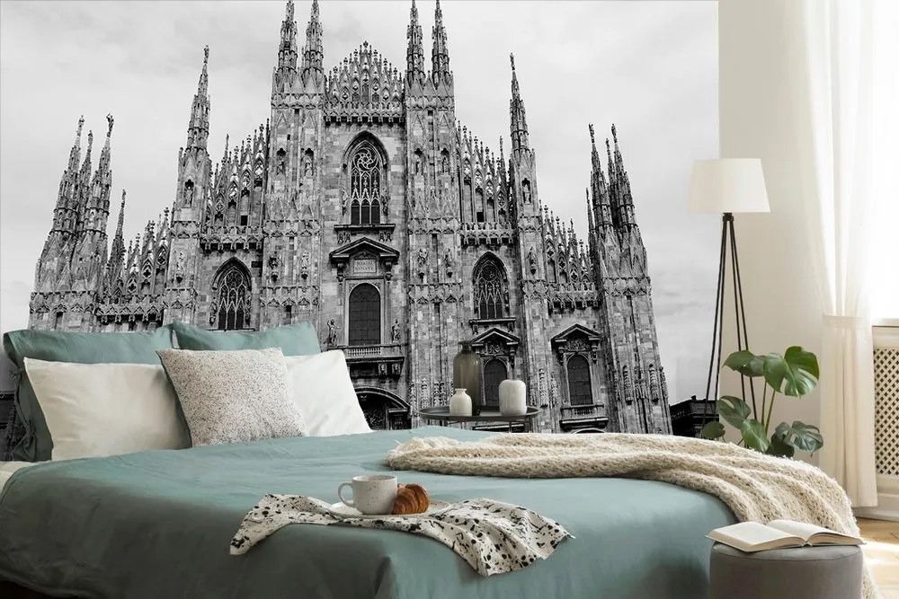 Carta da parati – Cattedrale di Milano in bianco e nero