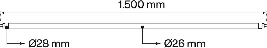 Tubo LED 22W 150cm 130lm/W con starter Osram chip LED OFFERTA PACK 50pz Colore Bianco Naturale 4.000K