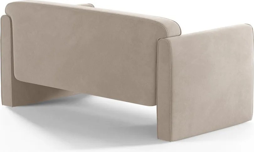 Divano beige con rivestimento in velluto 140 cm Abby – Micadoni