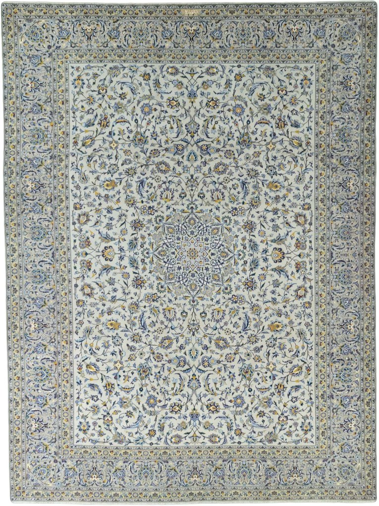 Kashan Tappeto 300 x 410 Verde (Iran) Annodato A Mano