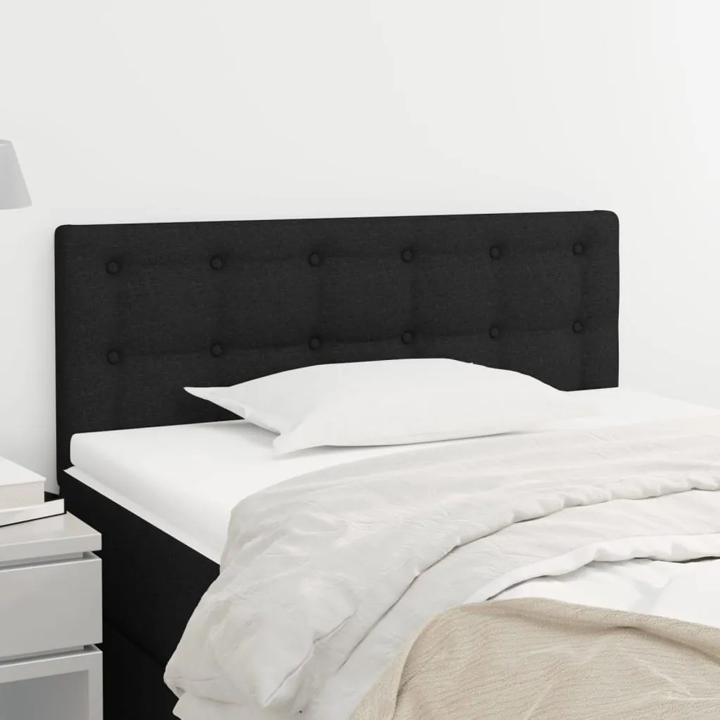 Testiera Nera 80x5x78/88 Cm İn Tessuto /