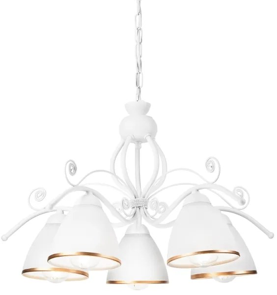 Lampadario a catena RETRO II 5xE27/60W/230V bianco