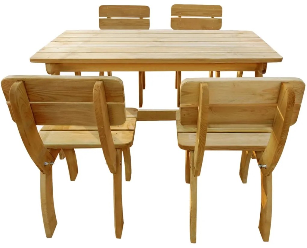 Set da Pranzo da Giardino 5 pz in Legno di Pino Impregnato