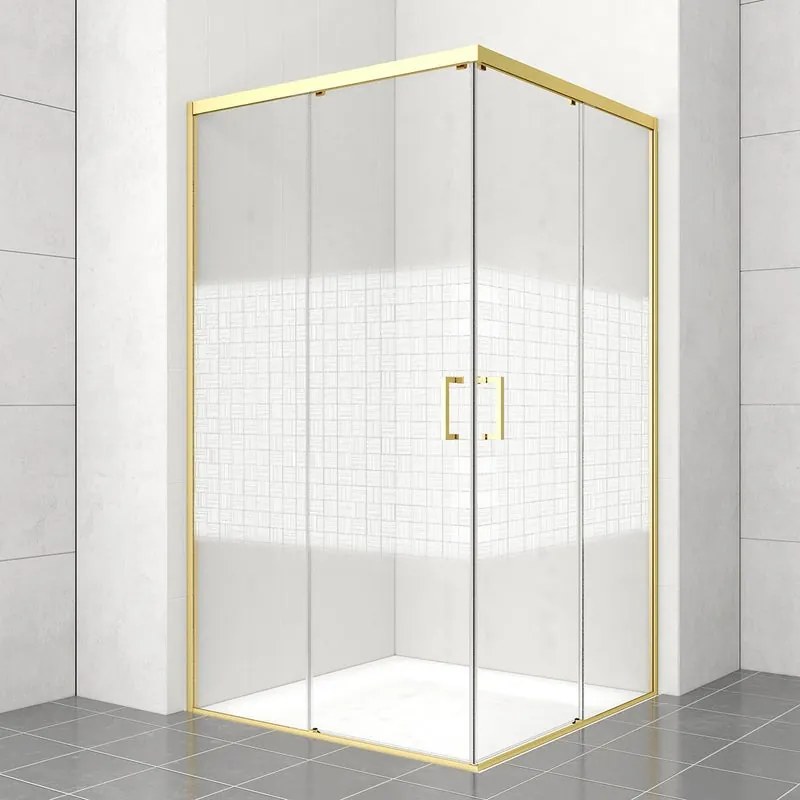 Lato per box doccia angolare dritto H 200 x L 70 cm, sp 6 mm dorato smerigliato