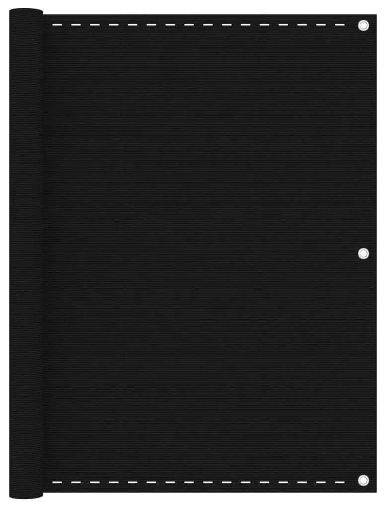 Paravento Da Balcone Nero 120x500 Cm İn Hdpe /