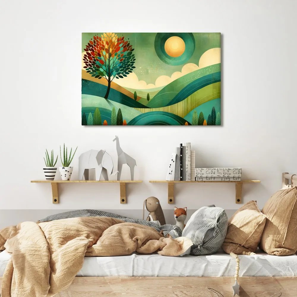Quadro su tela – Albero della vita nel paesaggio