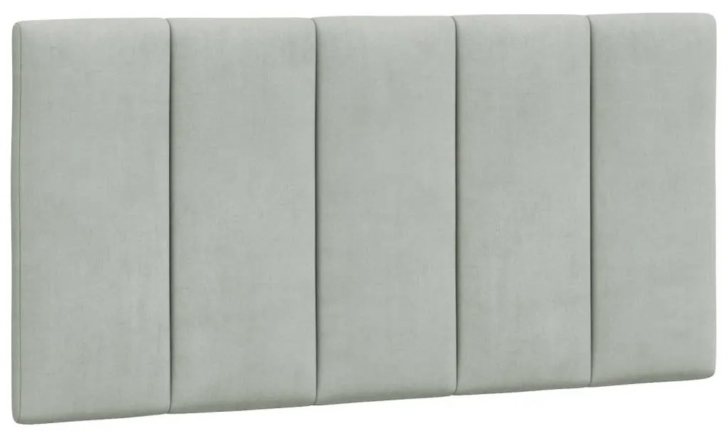 Letto con materasso grigio chiaro 100x200 cm in velluto