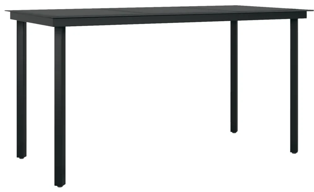Idaxl set mobili da pranzo per giardino 7 pz nero