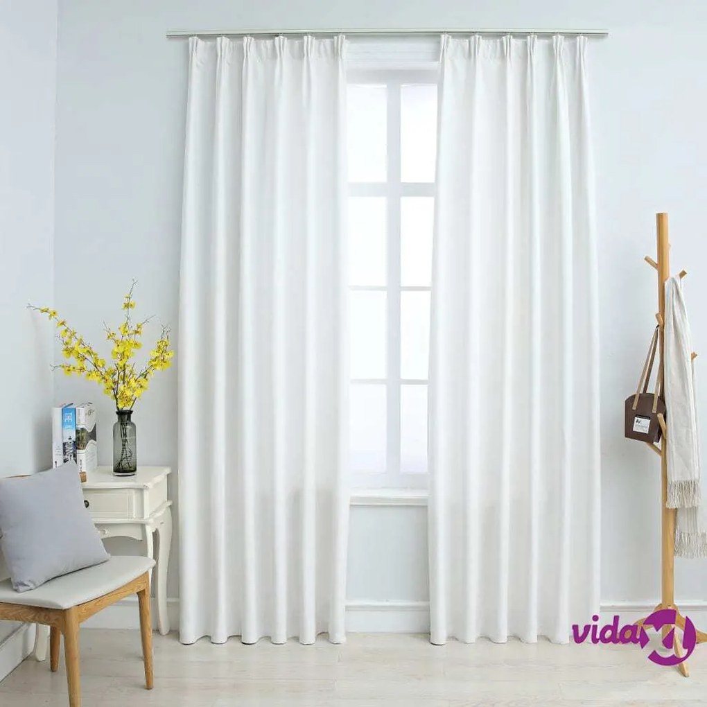 vidaXL Tende Oscuranti con Ganci 2 pz Avorio 140x175 cm