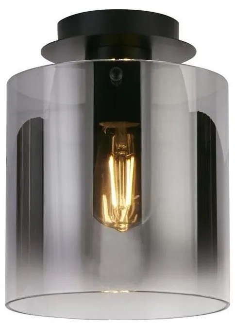 Searchlight 88911-1BK - Plafoniera SWEDEN 1xE27/60W/230V Ø22 cm nero/fumé