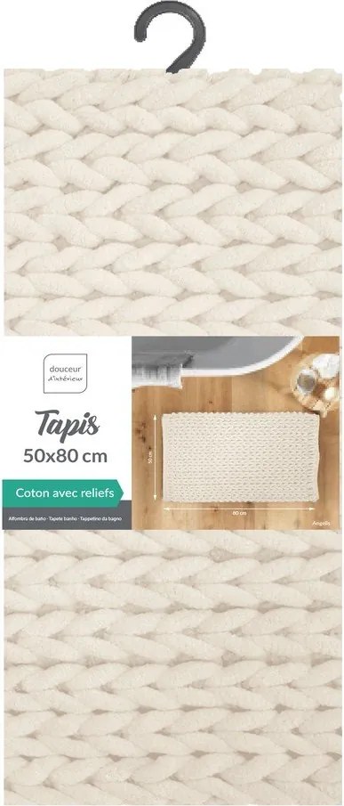 Tappetino per il bagno color crema 50x80 cm Ariel – douceur d'intérieur