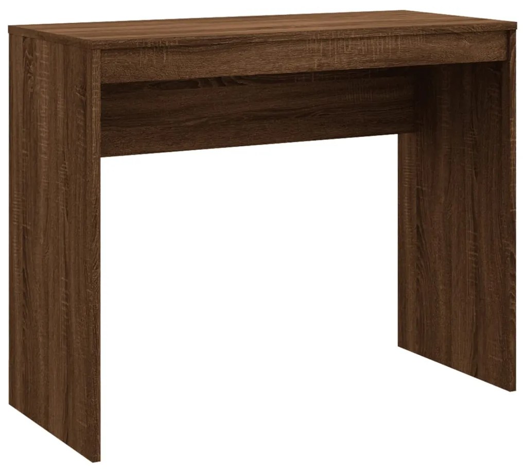 Scrivania rovere marrone 90x40x72 cm in legno multistrato