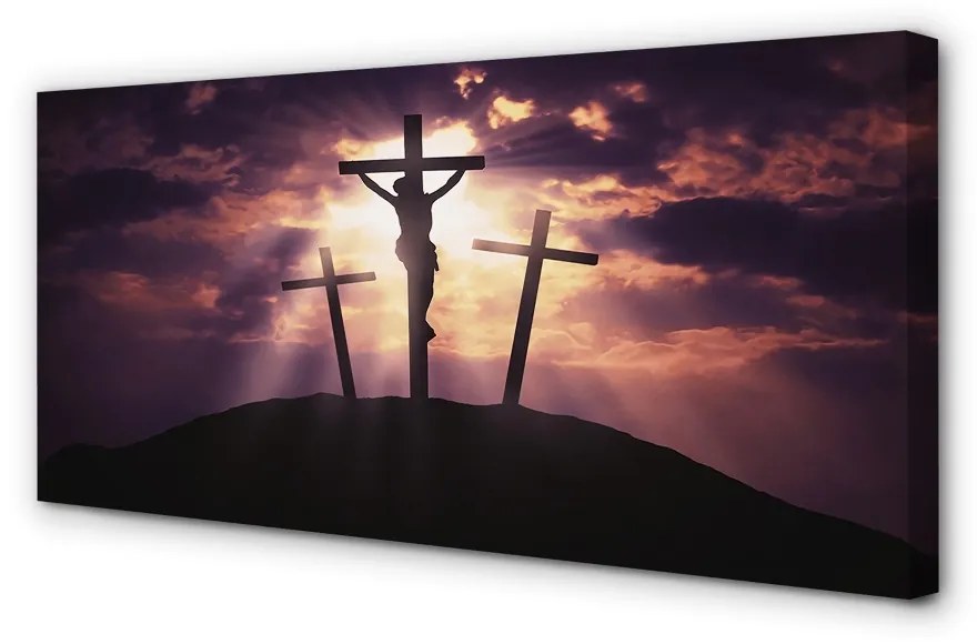 Foto quadro su tela Gesù Cross 100x50 cm