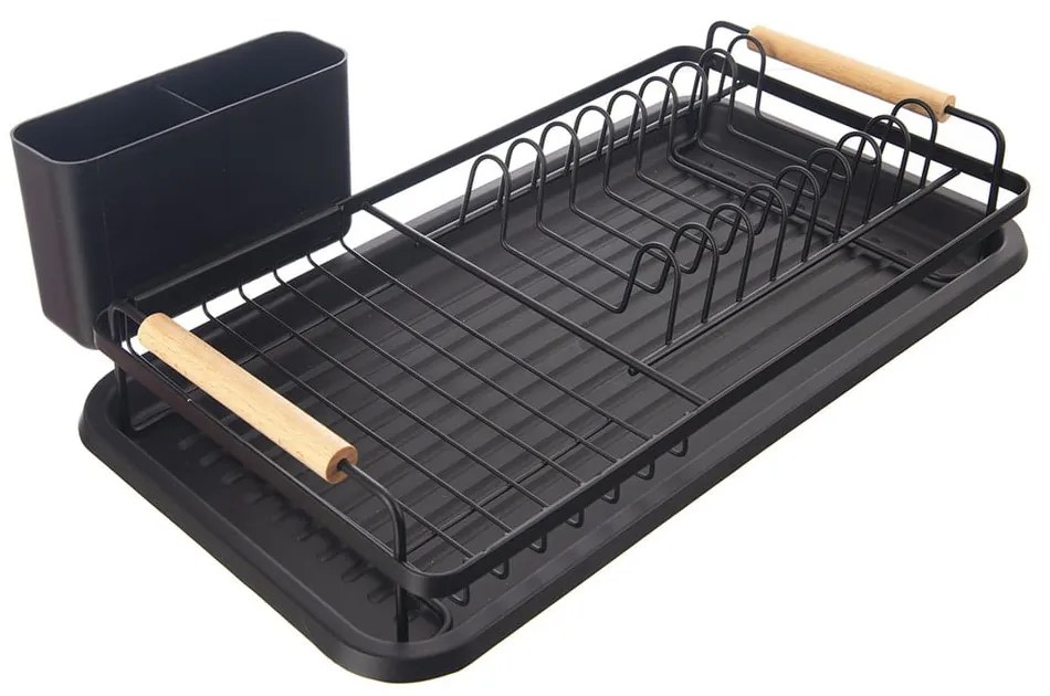 Scolapiatti in metallo nero 43x28,5 cm Radka - Orion
