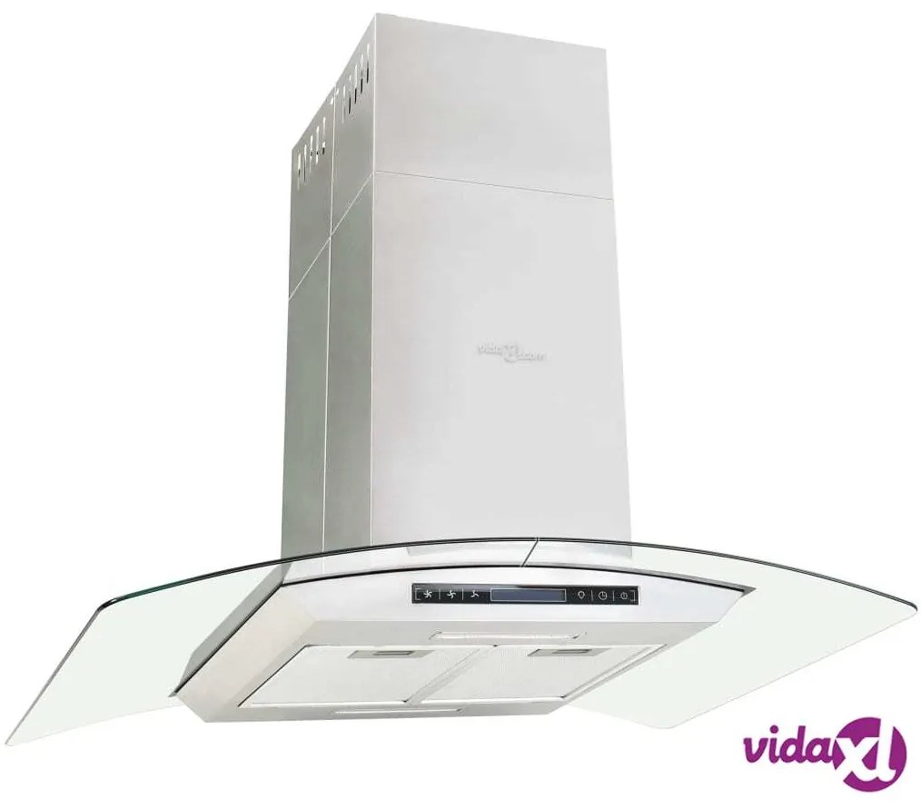 vidaXL Cappa a Isola 90cm con Display LCD e Sensore Touch 756 m³/h LED