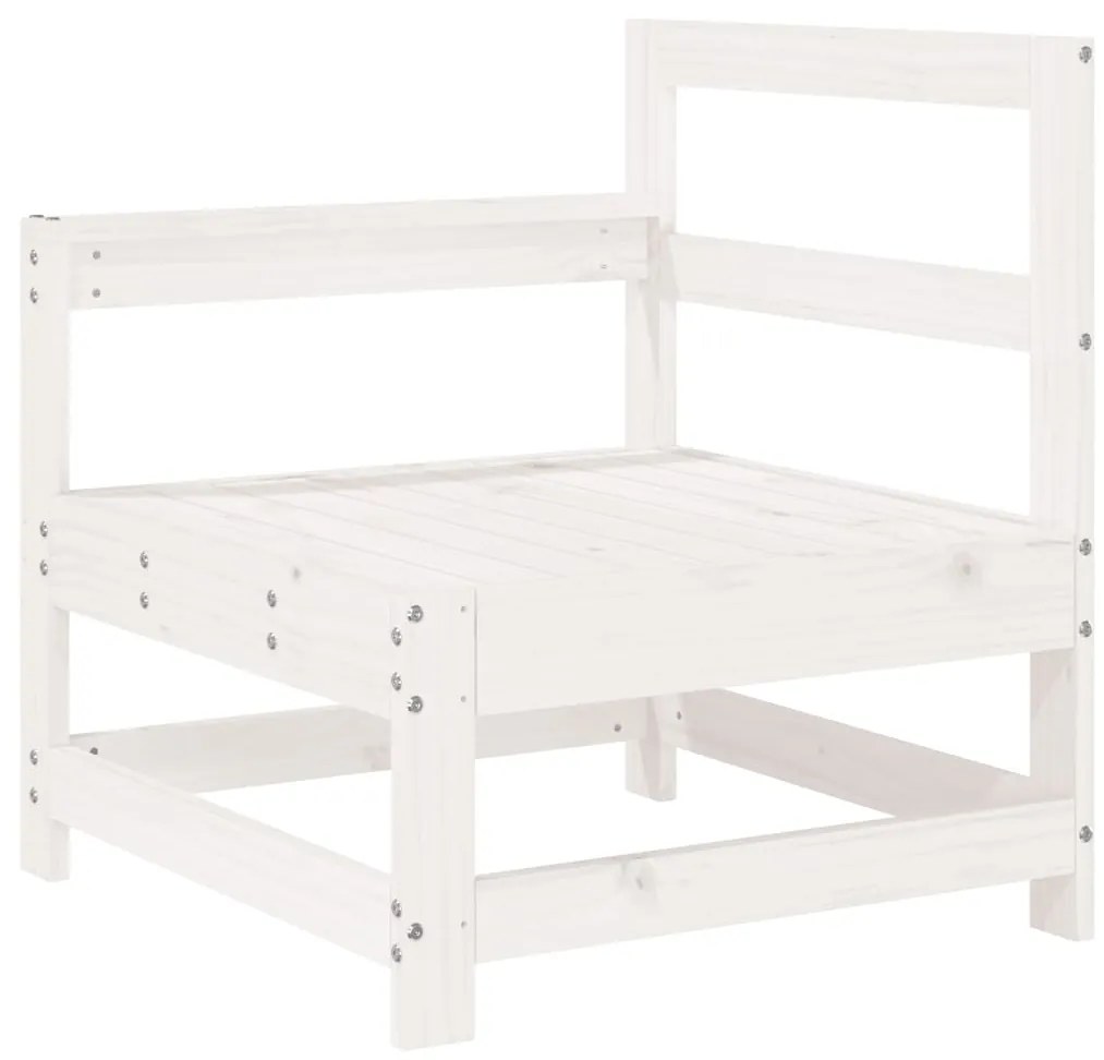 Set salotto da giardino 5 pz bianco in legno massello di pino