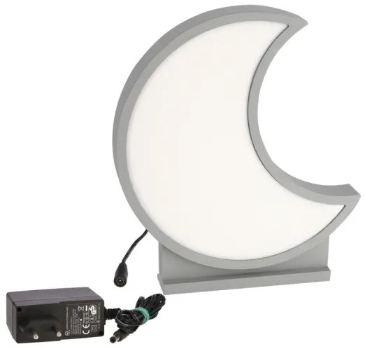 Lampada da tavolo LED per bambini MOON LED/12W/230V grigia