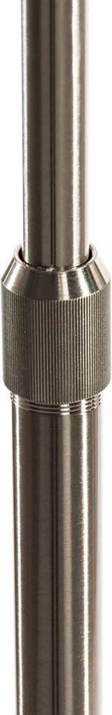 Lampada ad arco in acciaio con paralume in tessuto bianco 50 cm - XXL