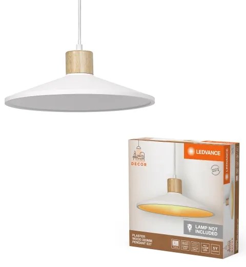 Ledvance - Lampadario a sospensione con filo DECOR PLASTER 1xE27/25W/230V diametro 32 cm gesso bianco