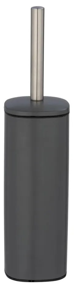 WENKO 24777100 - set per WC ALASSIO 9,3x39,2 cm acciaio inossidabile/grigio