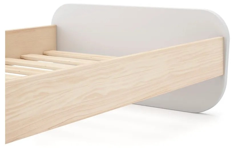 Letto da bambini bianco con effetto pino con rete inclusa 90x190 cm Esteban – Marckeric