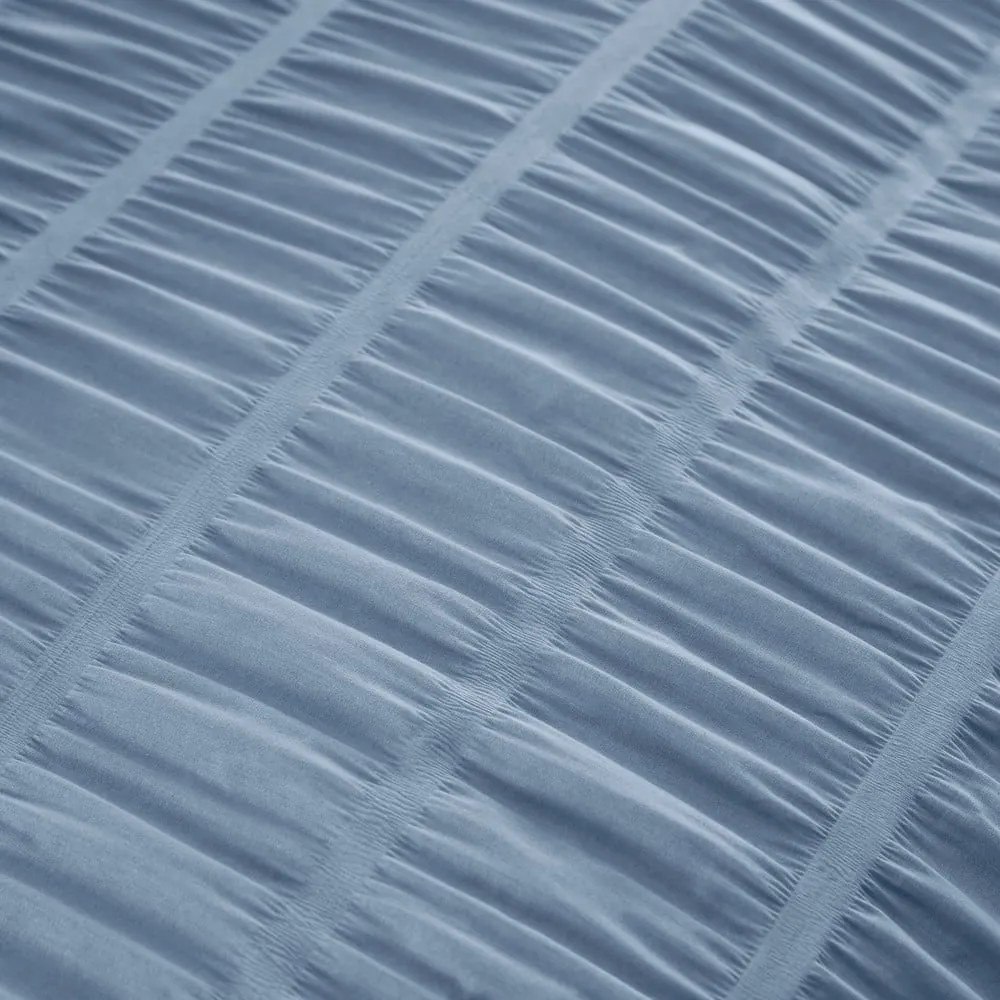 Lenzuola in crêpe blu per letto singolo 135x200 cm Seersucker - Catherine Lansfield