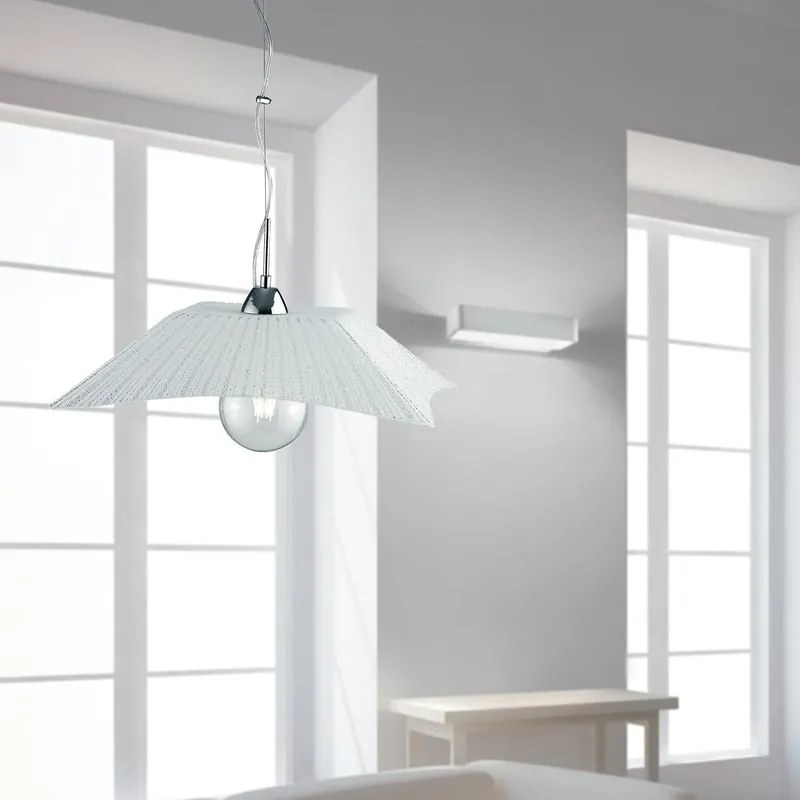 Lampadario Neoclassico Iside grigio paralume bianco E27 LUCE AMBIENTE DESIGN