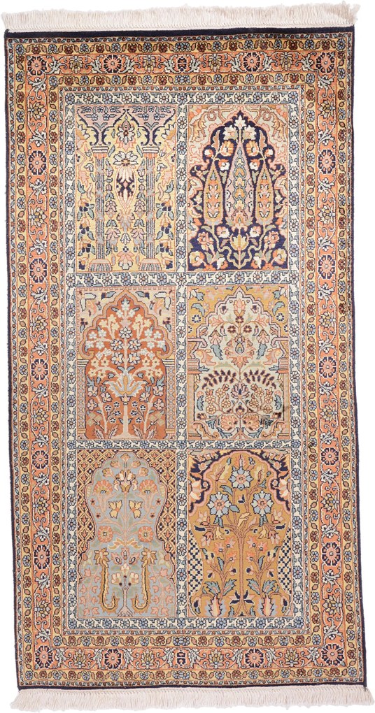 Cashmere Silk Tappeto orientale 80 x 150 (Indian) Annodato A Mano