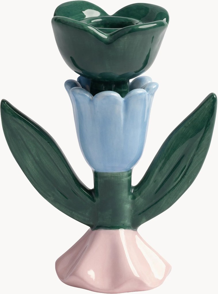 Portacandele dipinto a mano Blume