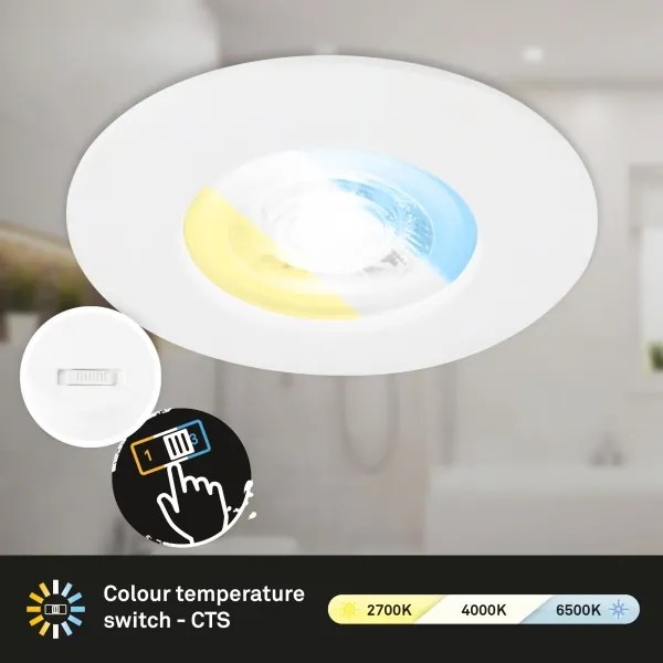 Briloner 7605036 - Set di 3 faretti da incasso per bagno 3xLED/4,9W/230V IP44 bianco
