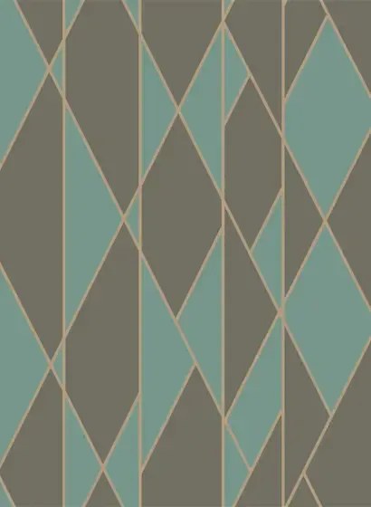 Cole & Son Carta da parati Oblique - Teal & Black