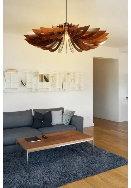 Lampadario a sospensione con filo 1xE27/60W/230V marrone diametro 52 cm