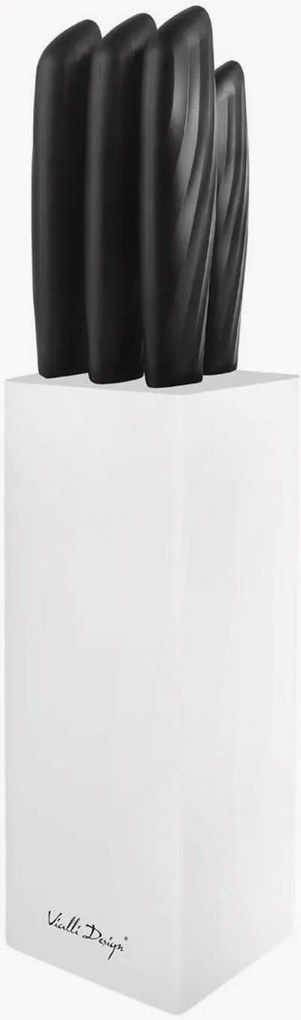 Set di 5 coltelli con ceppo Caro White