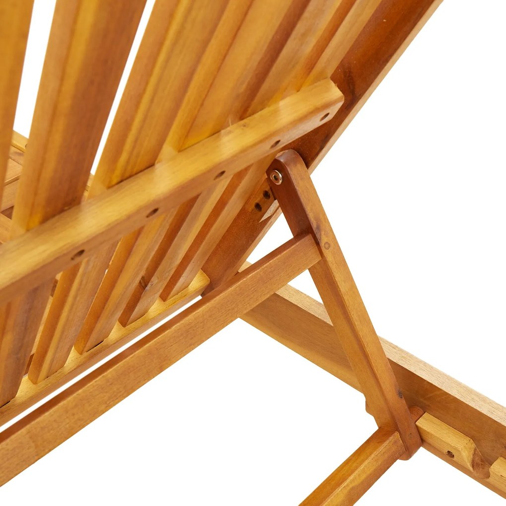 Lettini prendisole 2 pz con ruote e cuscino in legno massello di acacia