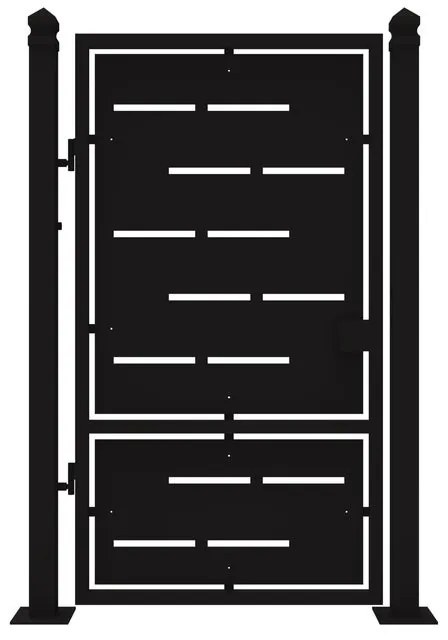 Cancello manuale con serratura elettrica Privacy in ferro, apertura a sinistra, L 104.5 x H 180 cm, di colore nero