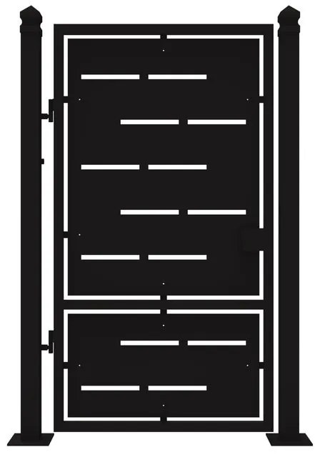 Cancello manuale Privacy in ferro, apertura centrale, L 104.5 x 180 cm, di colore nero